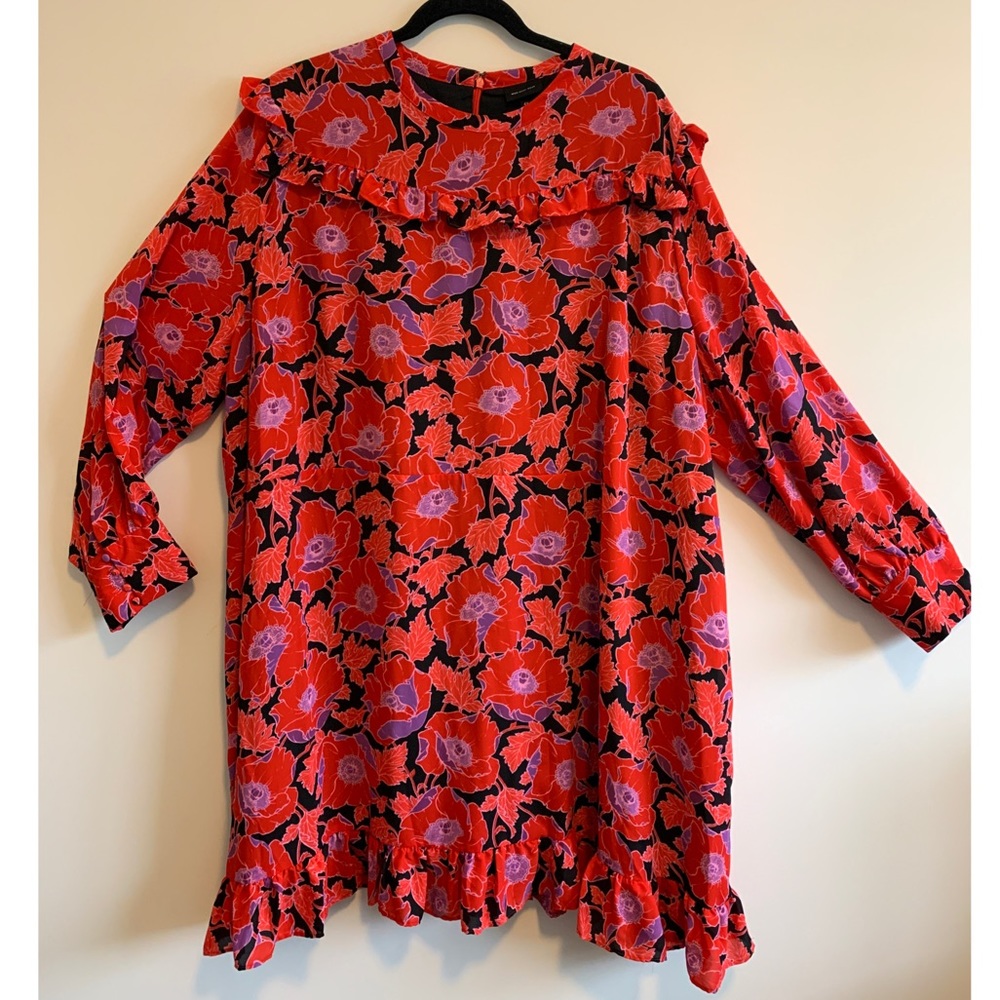 NWOT WHO WHAT WEAR 4X Floral Long-Sleeve Dress